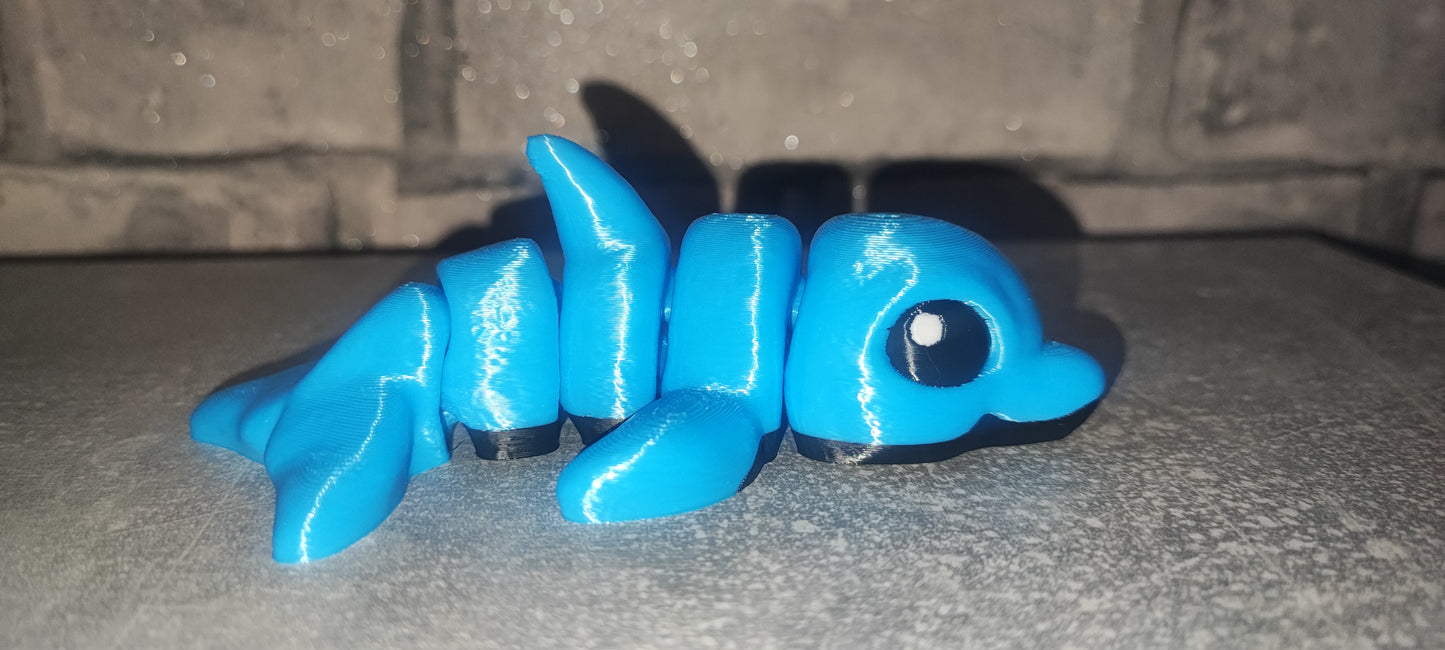 Art.0274 Delphin| 3D-gedruckt beweglich| PLA grün ca. 10,5cm lang