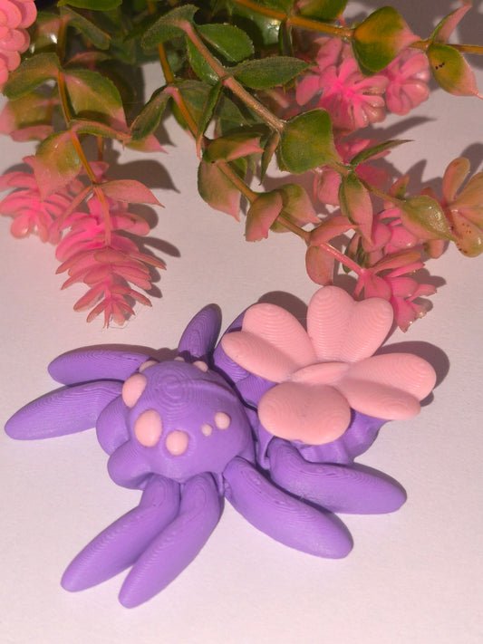 Art 0384 Flexi Glücksklee Spinne| 3D-gedruckt| ca 7,5*5cm breit | PLA weiß Deko & Geschenk für Fantasy-Fans