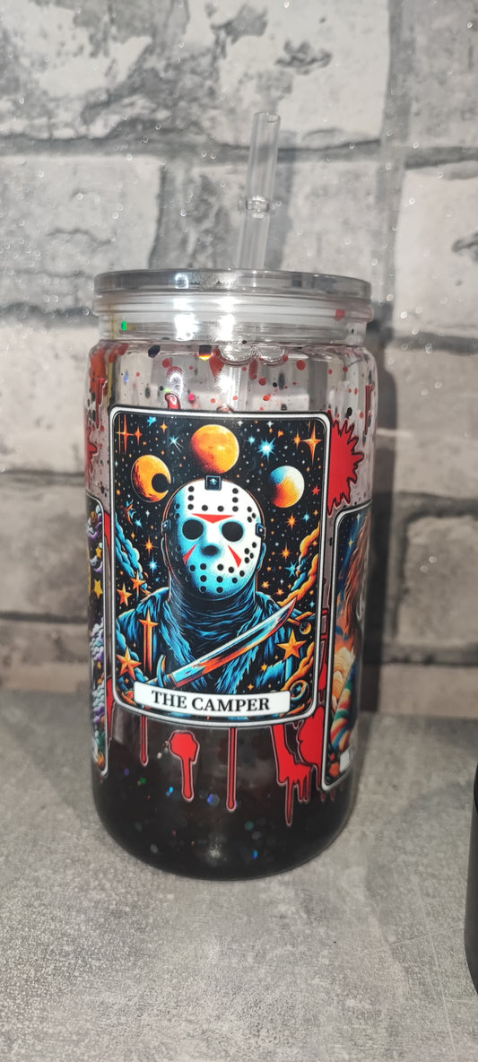 Horror Lava Becher mit transparenten Deckel inkl Strohhalm - Kunststoff