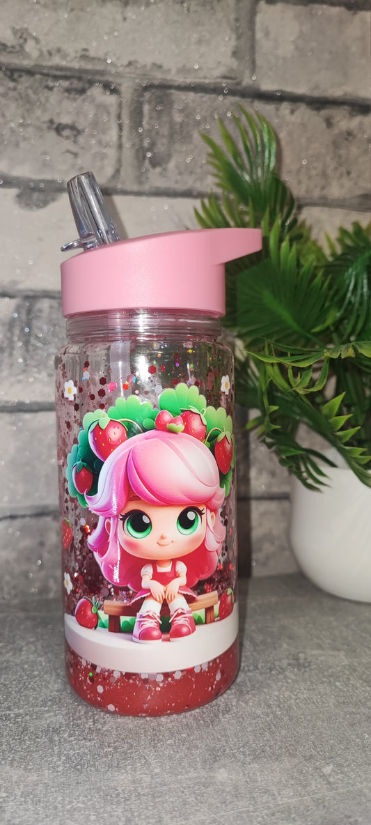 Lava Kinderflasche mit UV Dtf Aufkleber - Kunststoff - Erdbeeren