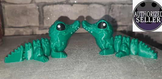 Art.0272 Krokodil| 3D-gedruckter bewegliches Krokodil| PLA grün